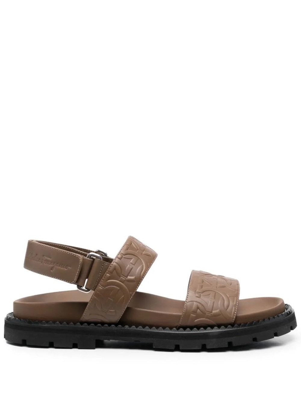 Ferragamo Notorius Leather
Gancini Strap Sandals Brown Mens